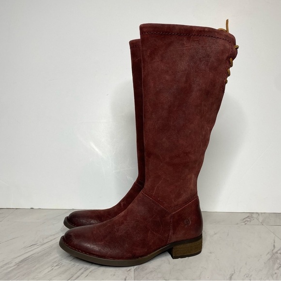 New! Born Hayden Red Distressed Suede Tall Boot 6 1/2 M - Picture 14 of 14